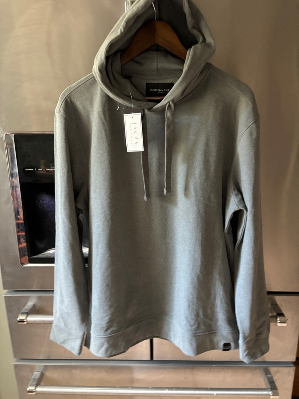 Jachs New York Men's Dusty gray Hooded Pullover Sweatshirt